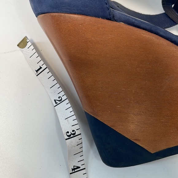 KATE SPADE Blue Suede Wedge Sandals Size 7 - Picture 5 of 14